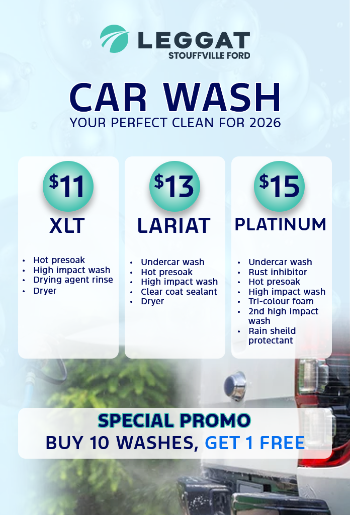 Car Wash Packages - Platinum $13, Lariat $11, XLT $9